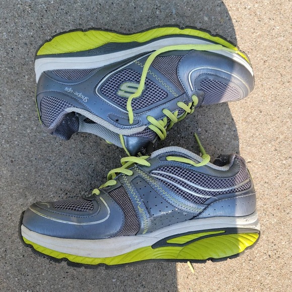 Skechers Shape-ups Sz 8.5 S2 Lite Charcoal/Lime - Picture 6 of 10